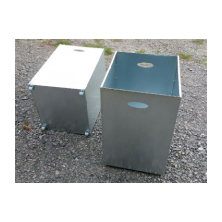 Metal boxes on wheels made of galvanized sheet
