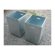 Metal containers on wheels made of galvanized sheet