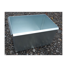 Box made of galvanized steel with bent edges
