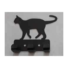 Small metal wall hanger - black cat