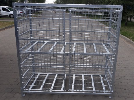 Reticulated cage container for gas cylinders