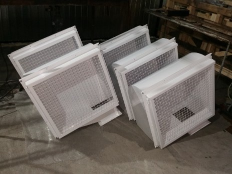 Ventilation dumps with reduction, elbow and filter housing