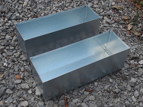 Boxes made of galvanized steel