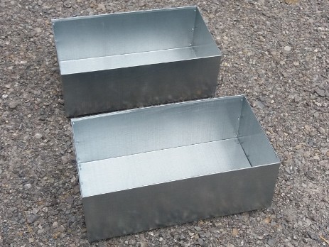 Metal boxes made of galvanized steel