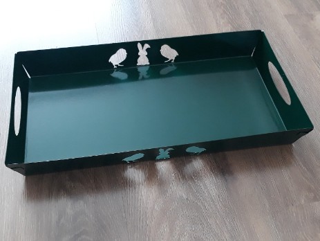 Large green Easter tray