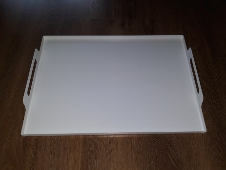 White tray with handles