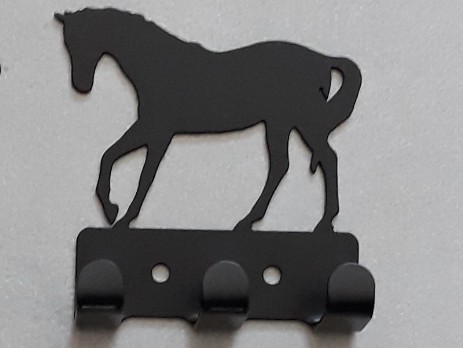 Small metal wall hanger - black horse