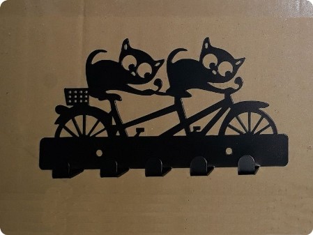 Wieszak koty na rowerze 5 haczyków malowany proszkowo na czarno